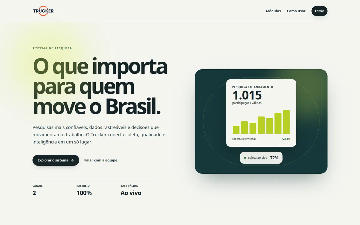 Captura de tela de Trucker Pesquisa